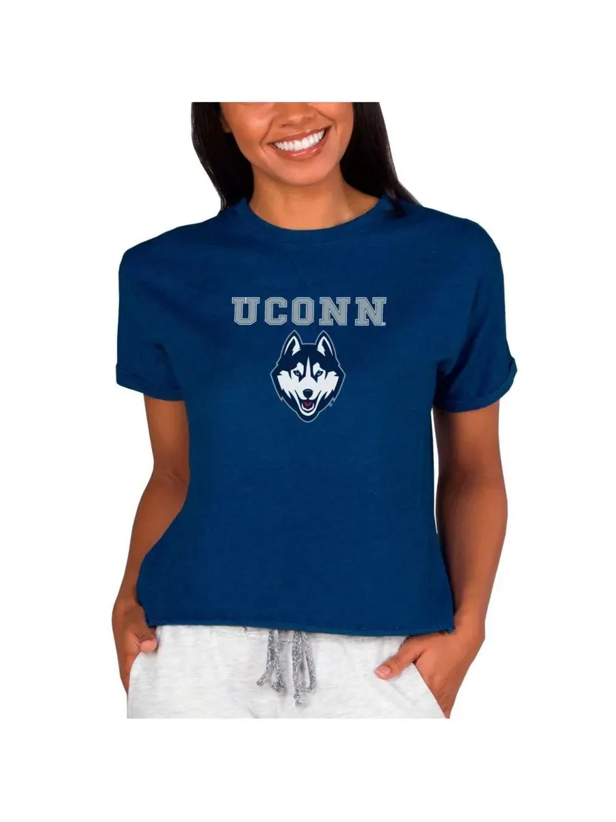 Женский легкий свитшот с принтом UConn Huskies Mainstream Terry Tri-Blend Concepts Sport