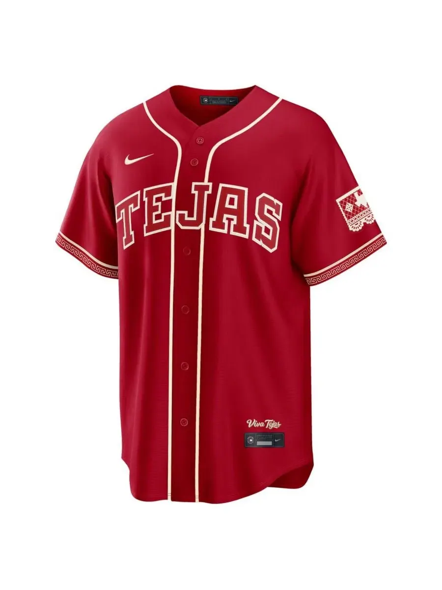 Джерси стадионное с коротким рукавом Wyatt Langford Red Texas Rangers 2026 City Connect Stadium Nike — изображение 2 из 7