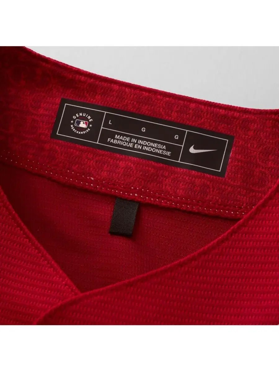 Джерси стадионное с коротким рукавом Wyatt Langford Red Texas Rangers 2026 City Connect Stadium Nike — изображение 6 из 7