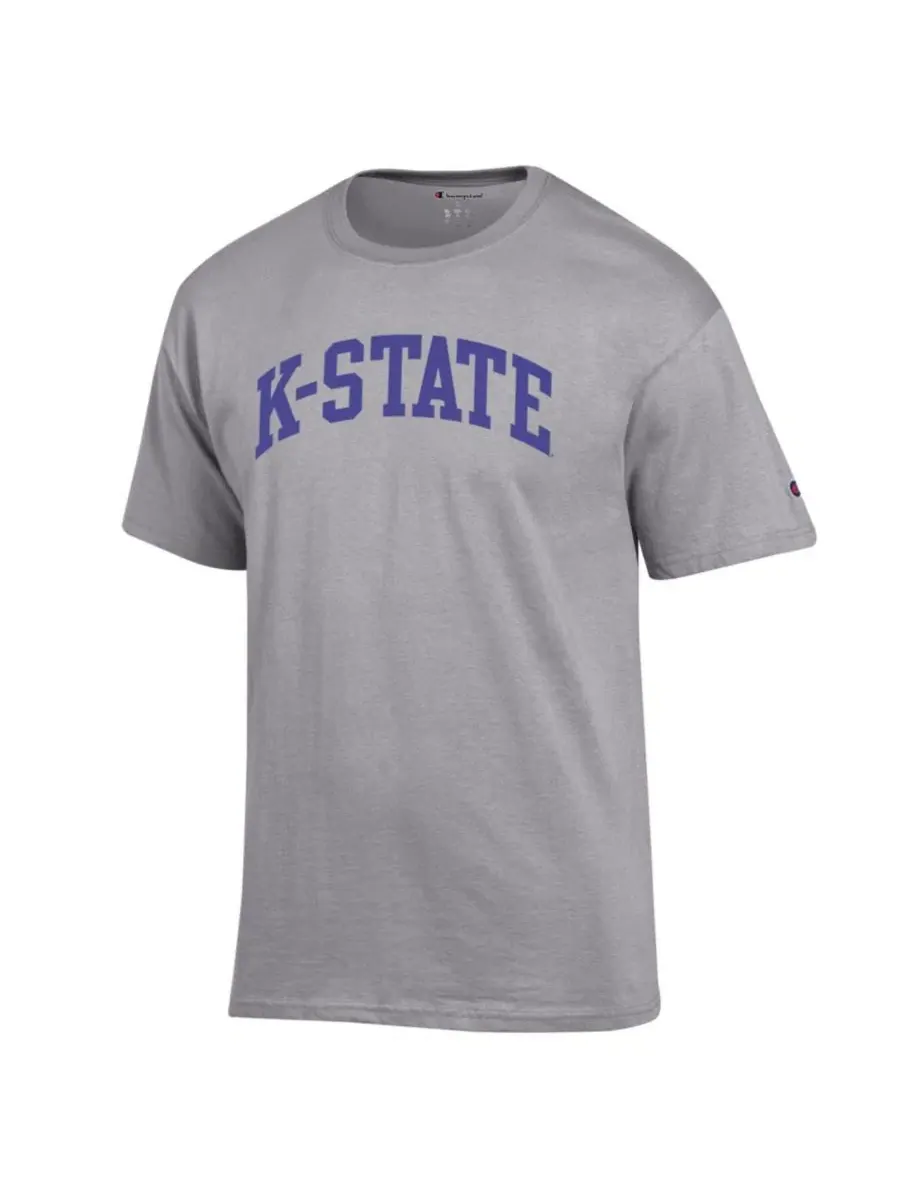 Футболка с принтом Kansas State Wildcats Basic Arch Champion — изображение 2 из 3, серый