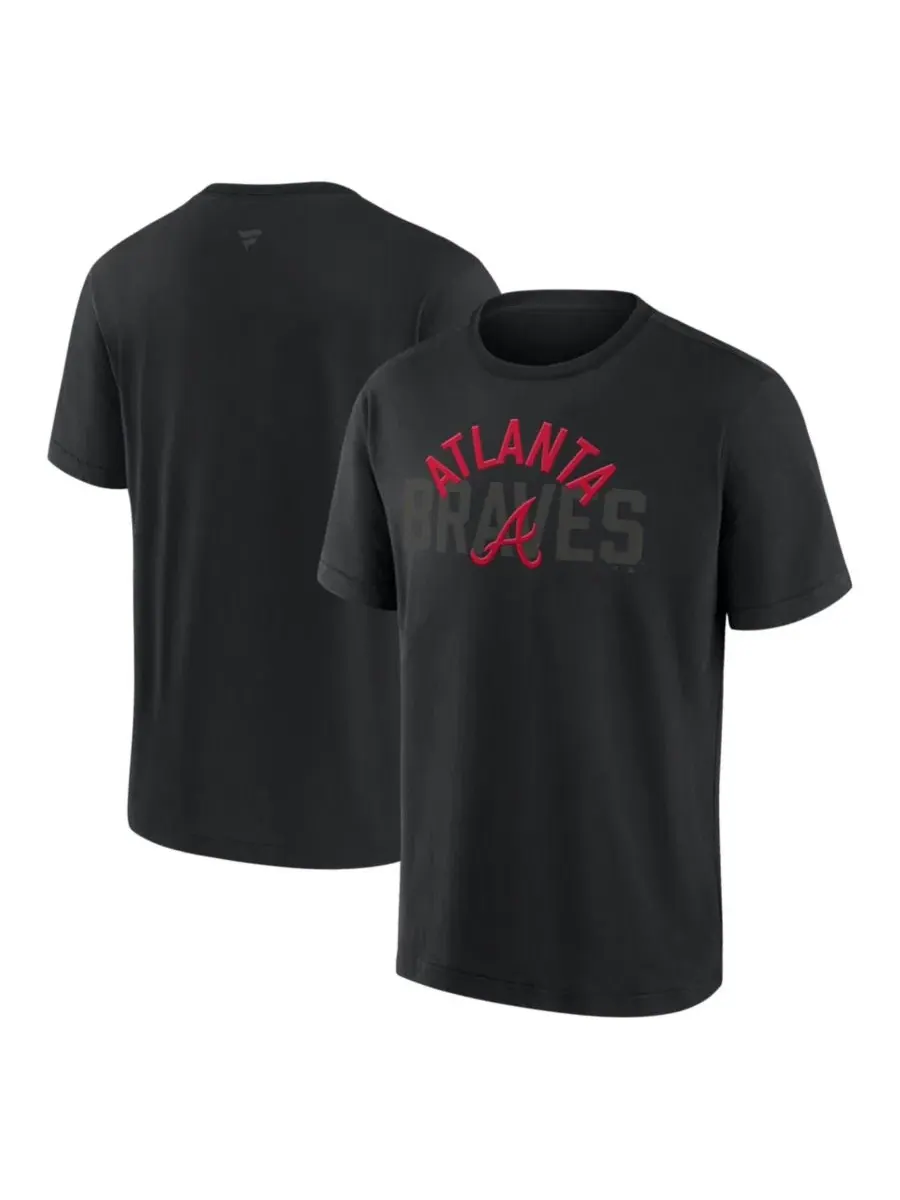Футболка с длинным рукавом Atlanta Braves Black Out Fanatics