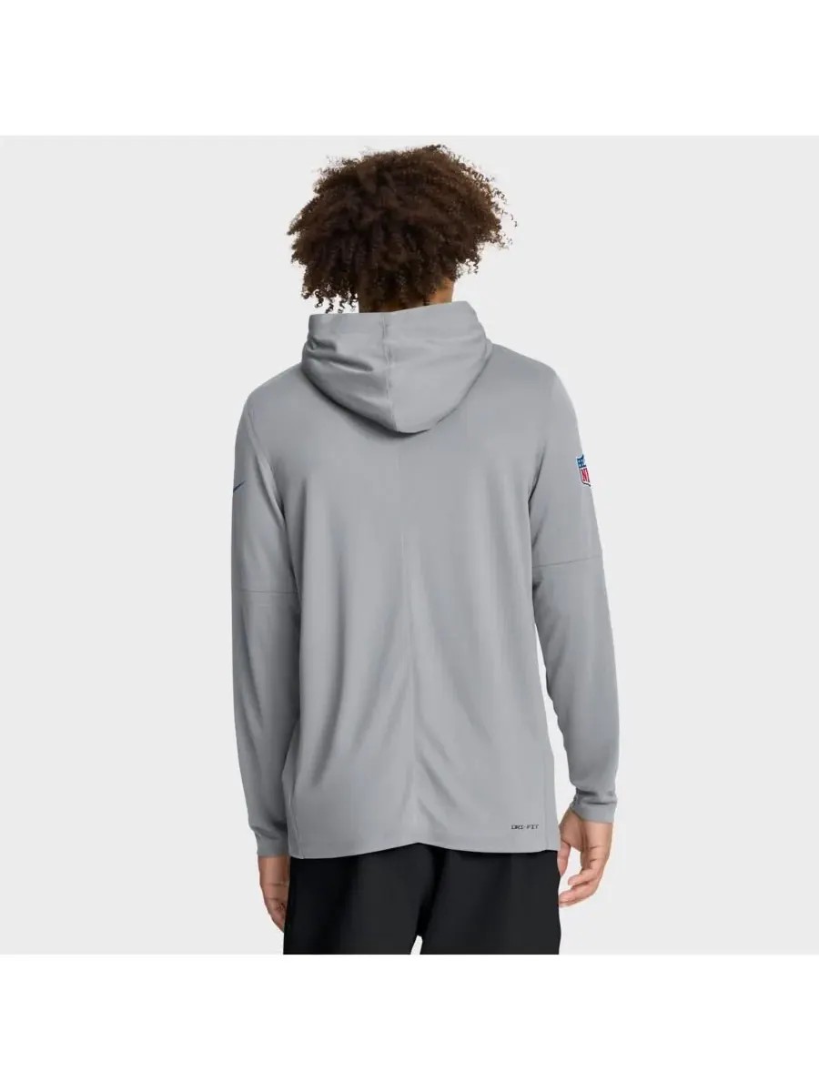 Nike Мужская серая толстовка с длинными рукавами Detroit Lions Sideline Pure Fury Performance — изображение 2 из 3, серый