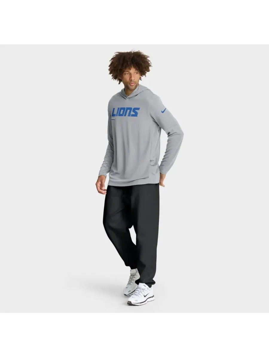 Nike Мужская серая толстовка с длинными рукавами Detroit Lions Sideline Pure Fury Performance — изображение 3 из 3, серый