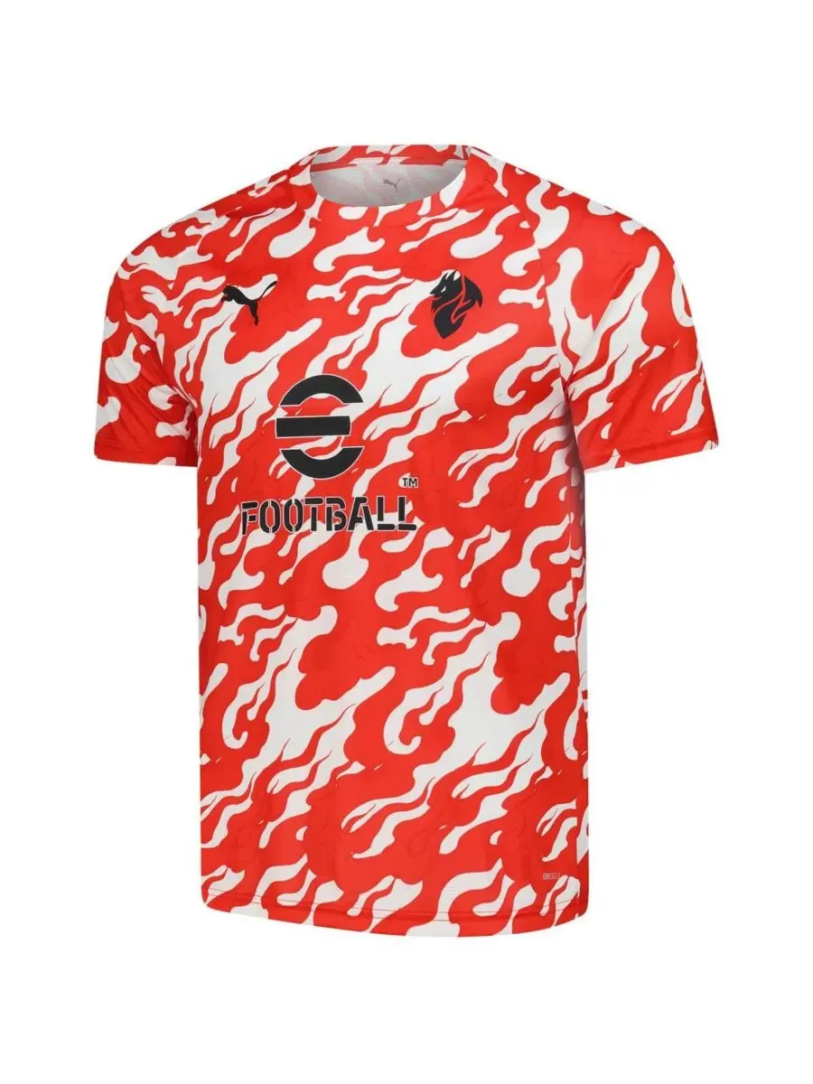 Puma Мужская красная тренировочная футболка AC Milan сезона 2025/26 DryCell для предматчевых — изображение 2 из 3, красный