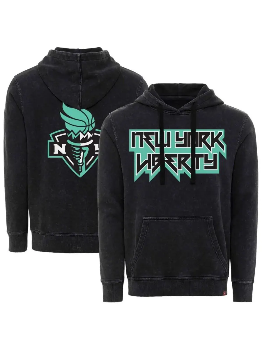 Sportiqe Мужская и женская черная толстовка с капюшоном New York Liberty Rock Roll Collection Jimi