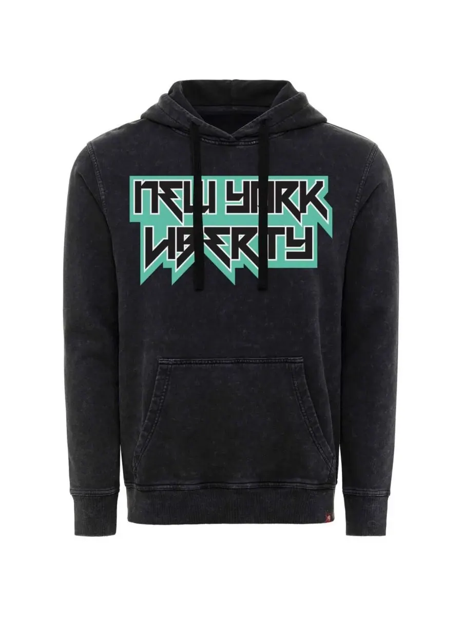 Sportiqe Мужская и женская черная толстовка с капюшоном New York Liberty Rock Roll Collection Jimi — изображение 3 из 3