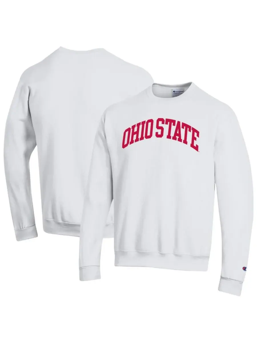 Champion Мужская белая флисовая толстовка с принтом «Ohio State Buckeyes Basic Arch»