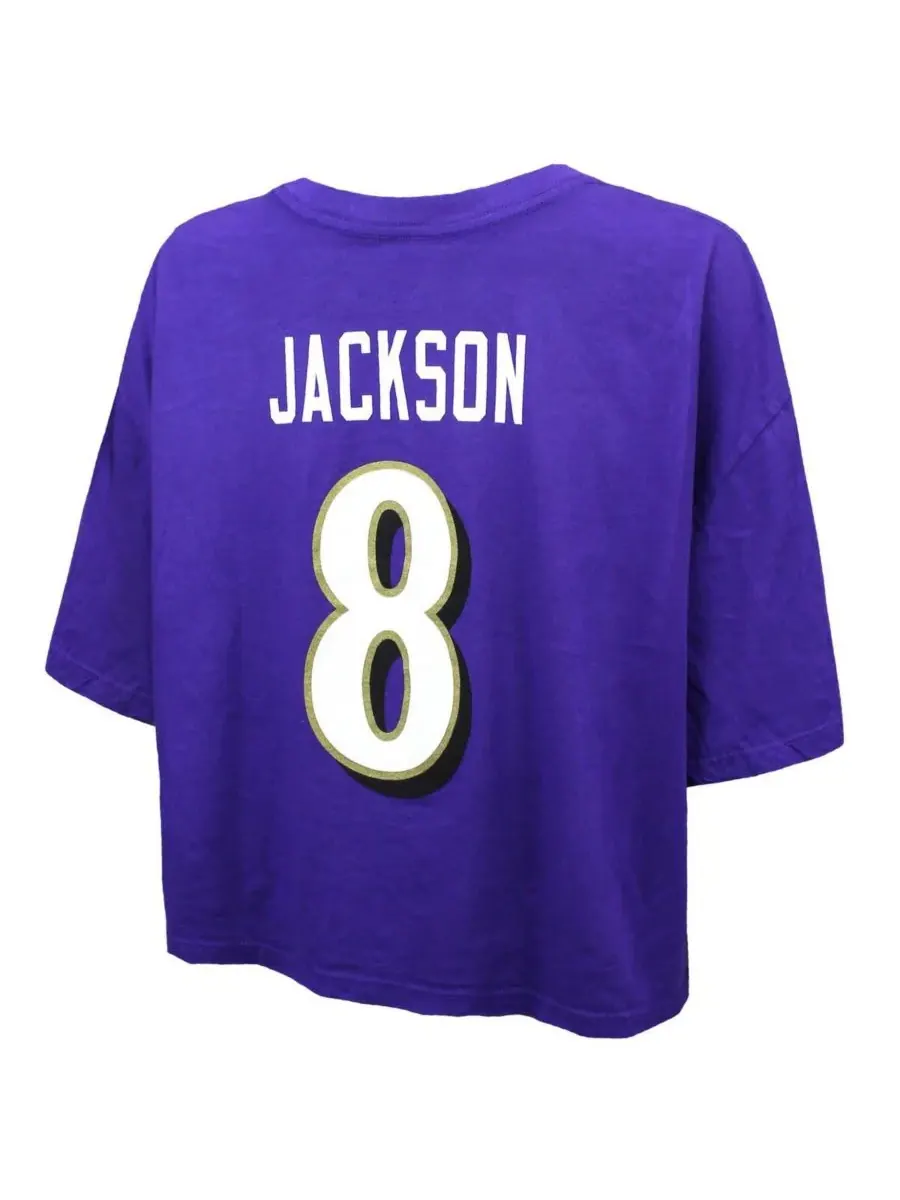 Majestic Threads Женская футболка Lamar Jackson фиолетового цвета с кристаллами Swarovski — изображение 3 из 3, фиолетовый