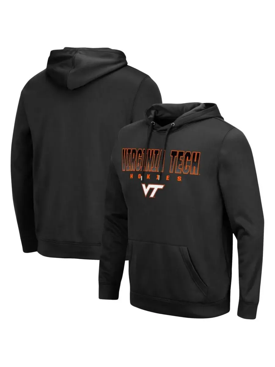 Colosseum Мужская черная толстовка с капюшоном Virginia Tech Hokies Blackout 3.0
