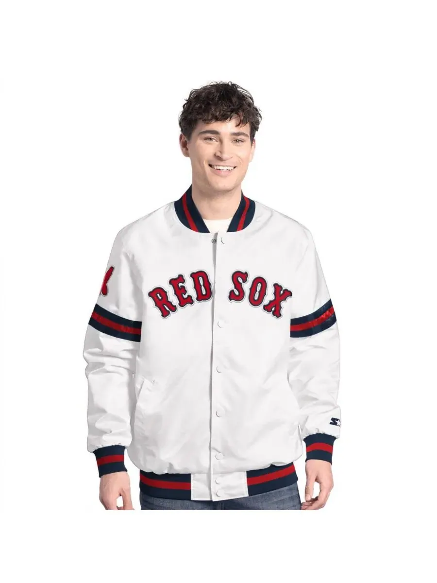 Мужская белая куртка Boston Red Sox Cooperstown Scout с застежкой на кнопках Starter