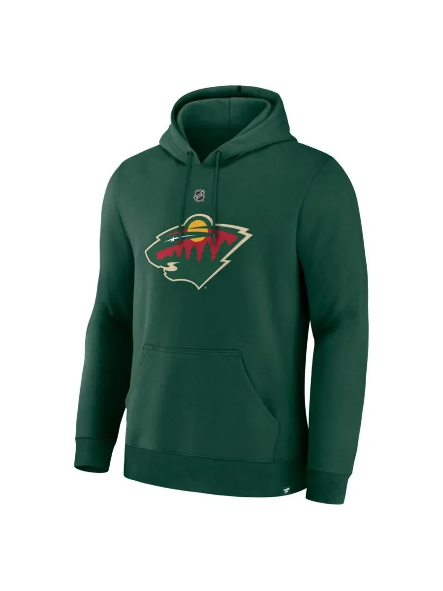 Мужская толстовка Quinn Hughes Green Minnesota Wild Authentic Stack с именем и номером Fanatics — изображение 2 из 3, зеленый