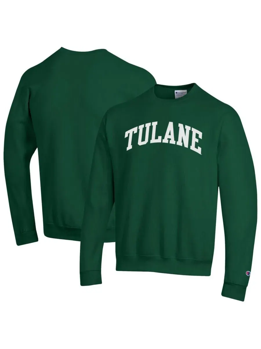 Мужская зеленая флисовая толстовка Tulane Green Wave Basic Arch Champion