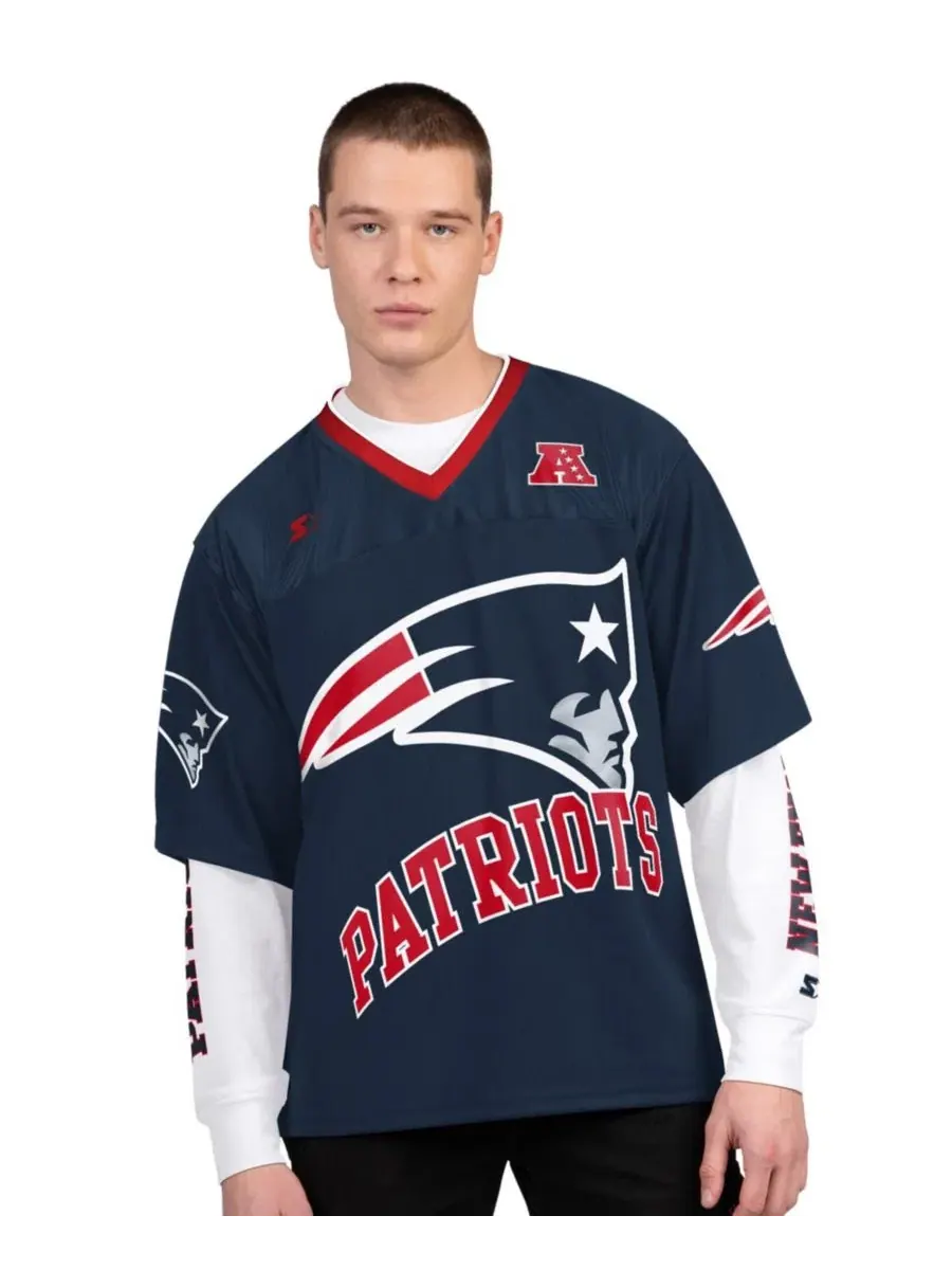 Комплект футболок с длинным и коротким рукавом с принтом New England Patriots Starter