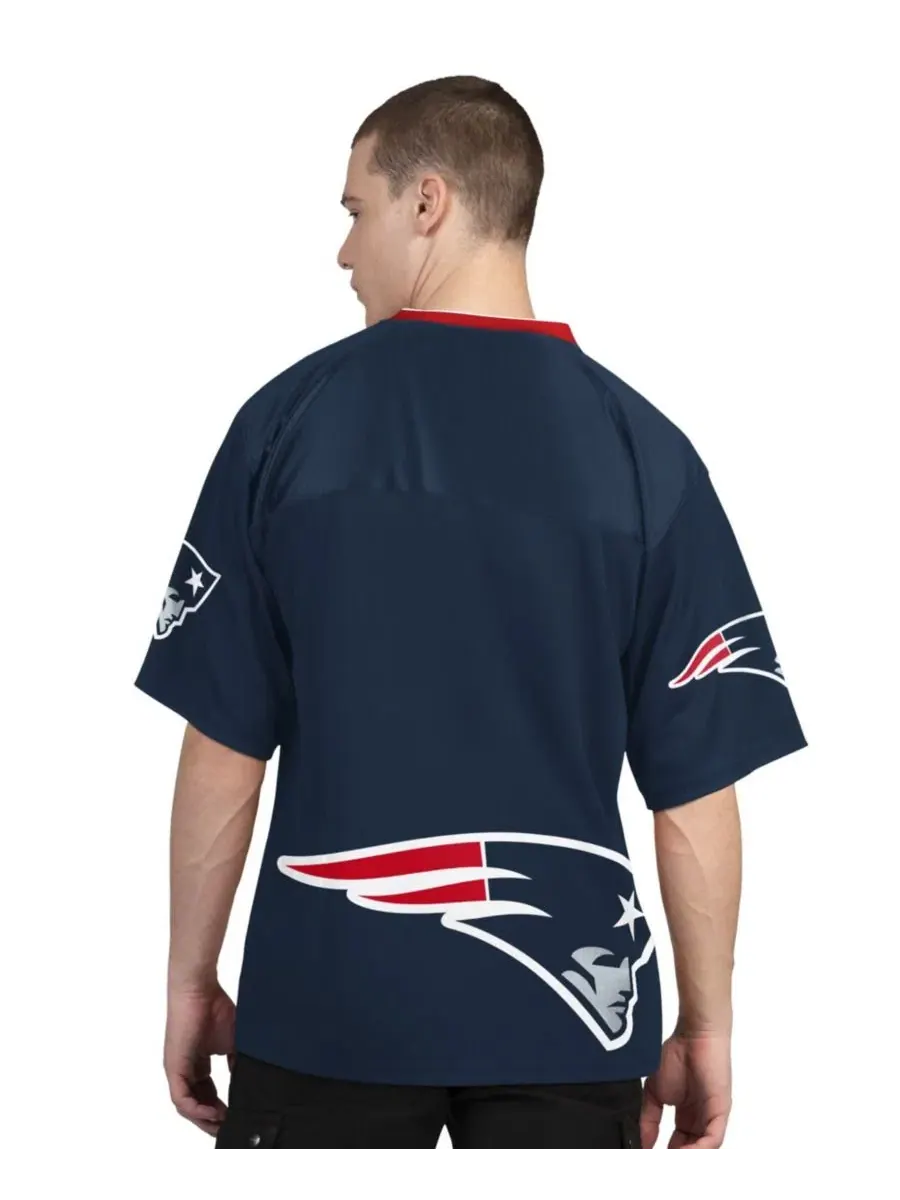 Комплект футболок с длинным и коротким рукавом с принтом New England Patriots Starter — изображение 3 из 5, темно-синий белый