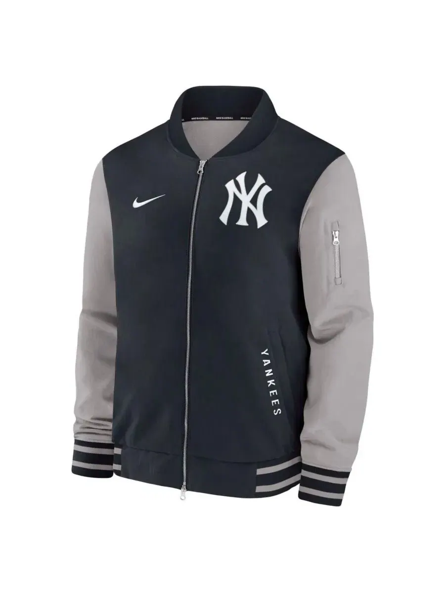Куртка-бомбер Nike New York Yankees Authentic Collection Dugout Full-Zip — изображение 3 из 3, темно-синий серый