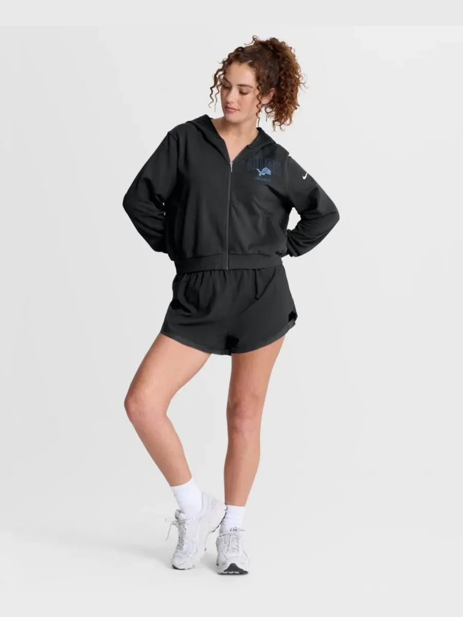 Худи Nike Detroit Lions с полной застежкой-молнией, черное — изображение 5 из 5, черный