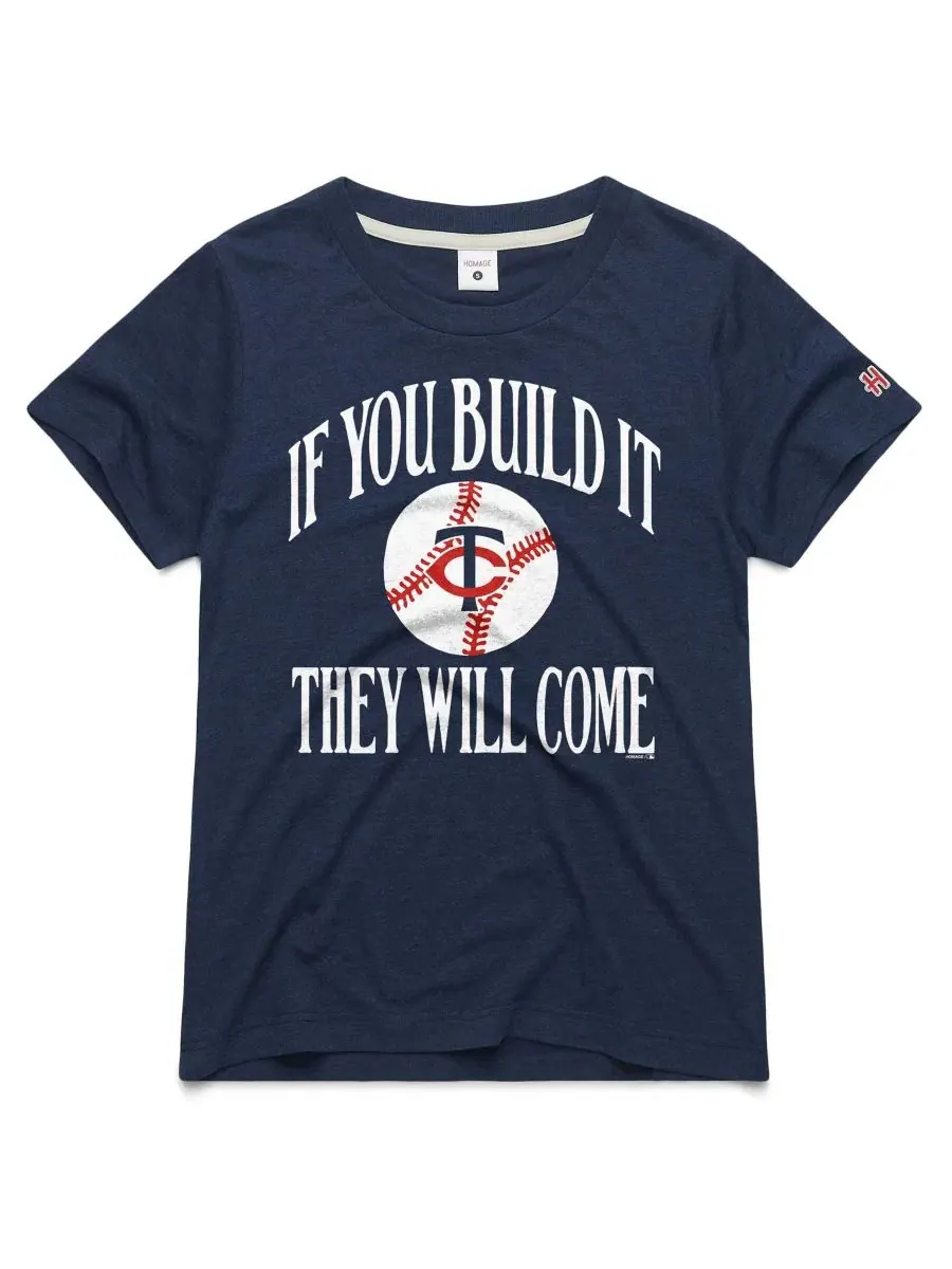 Футболка женская с принтом Minnesota Twins 2026 Field of Dreams If You Build It Tri-Blend Homage