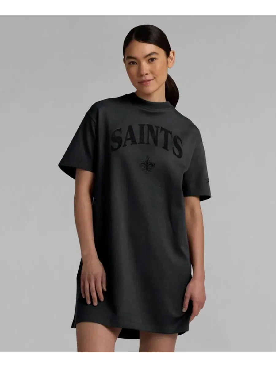Платье-футболка с принтом New Orleans Saints Elements Go Tri-Blend Fanatics — изображение 4 из 5, черный
