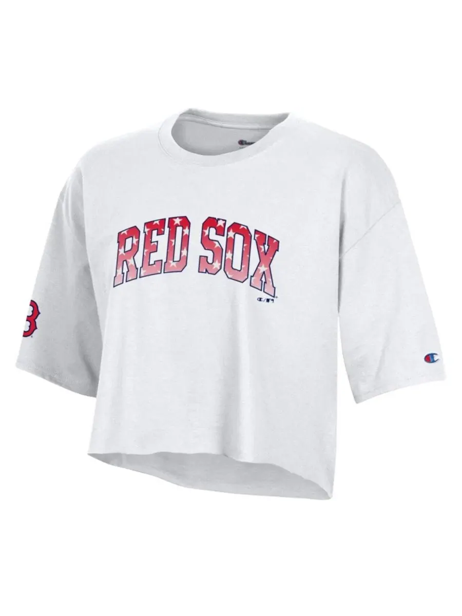 Футболка-кроп с длинным рукавом Boston Red Sox Champion — изображение 2 из 3, белый