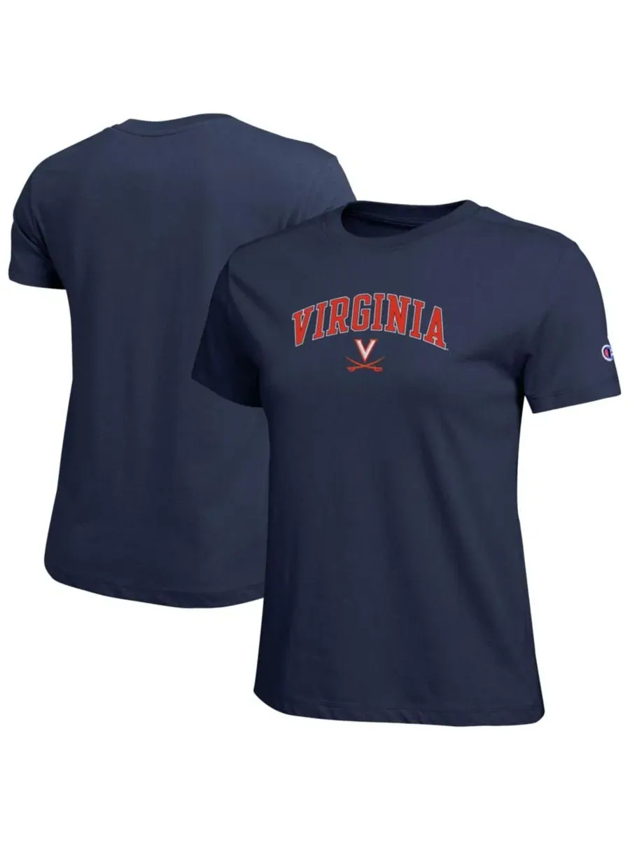 Футболка с длинным рукавом с принтом Virginia Cavaliers Arched Over Logo Champion