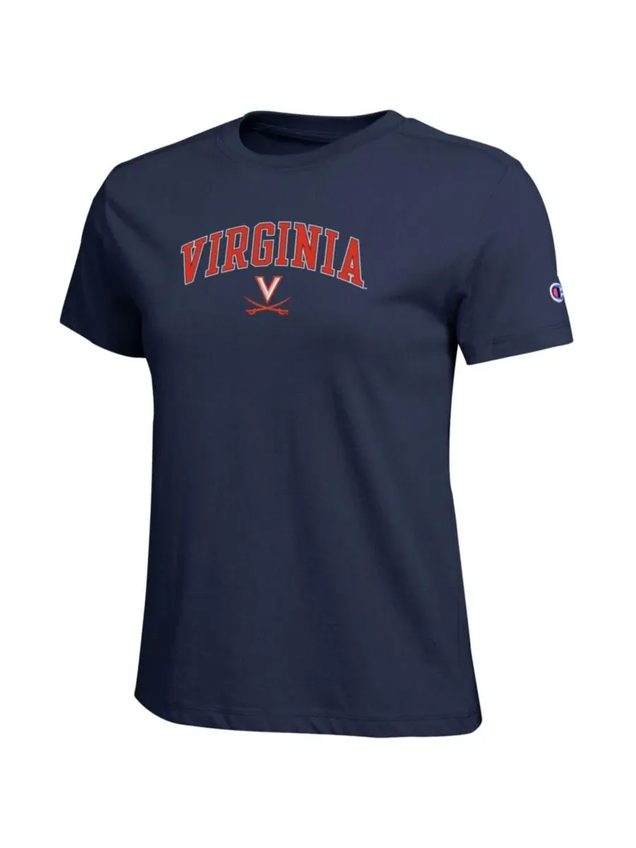 Футболка с длинным рукавом с принтом Virginia Cavaliers Arched Over Logo Champion — изображение 2 из 3, темно-синий