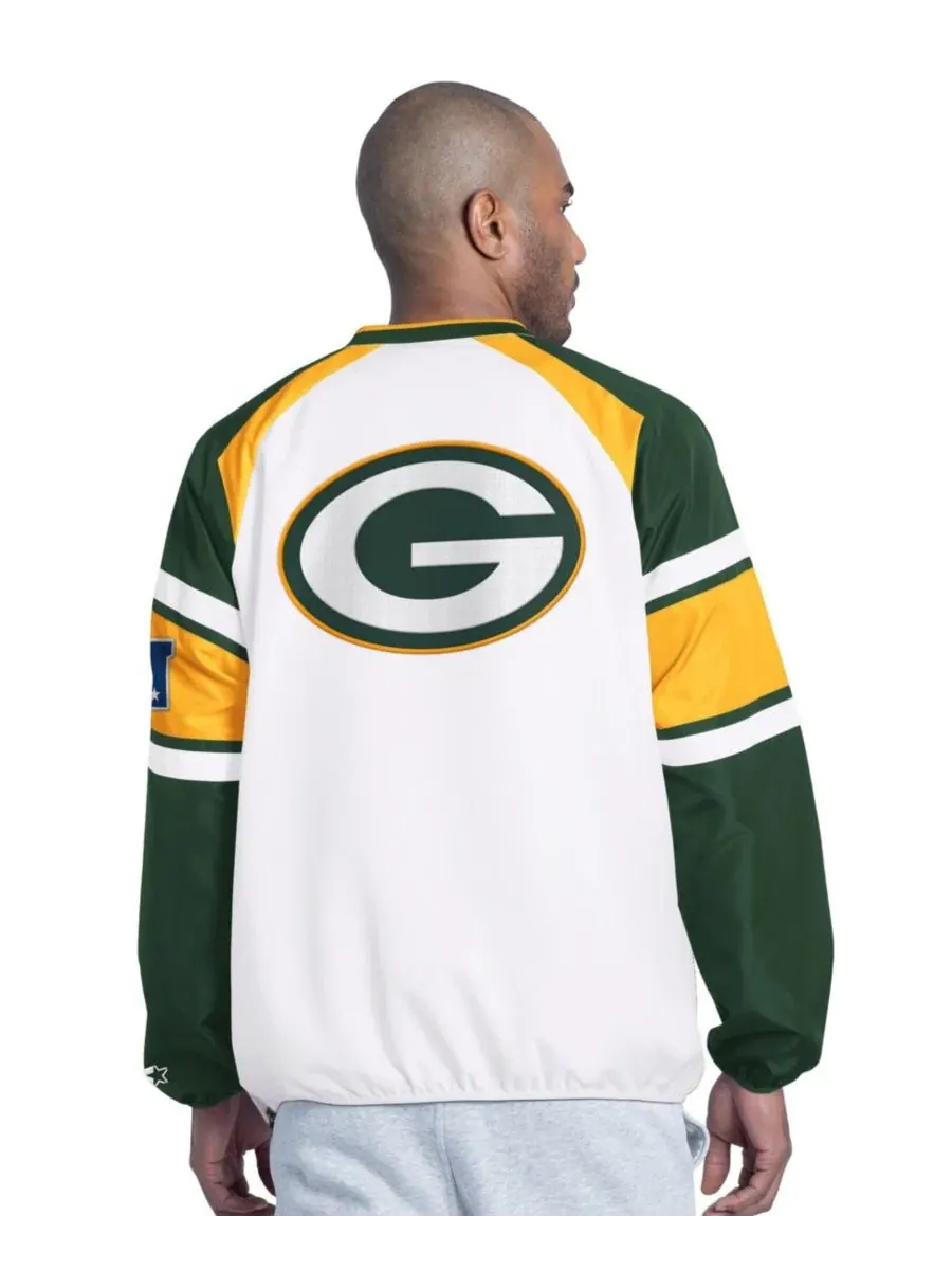 Куртка-пуловер с рукавами реглан Green Bay Packers Infield Play Starter — изображение 2 из 3, белый зеленый