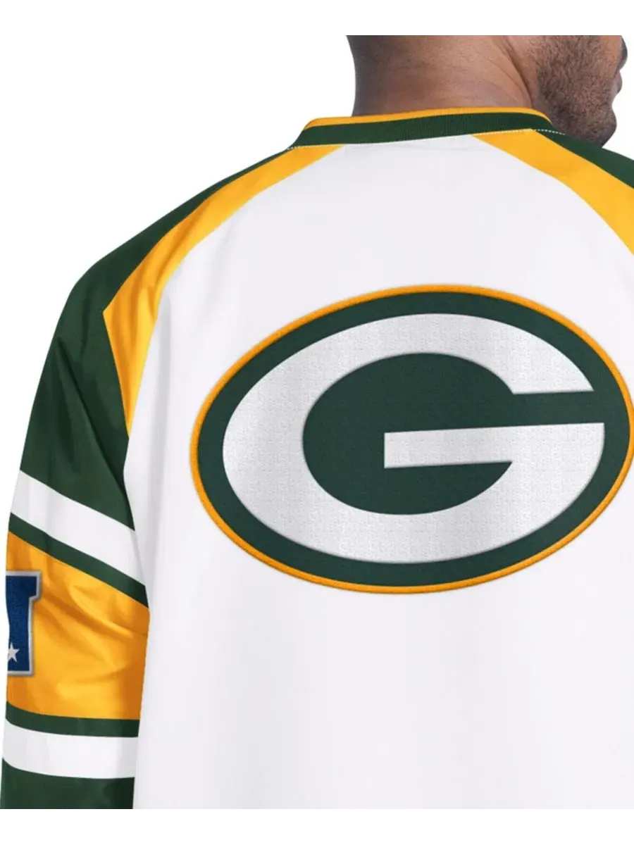 Куртка-пуловер с рукавами реглан Green Bay Packers Infield Play Starter — изображение 3 из 3, белый зеленый