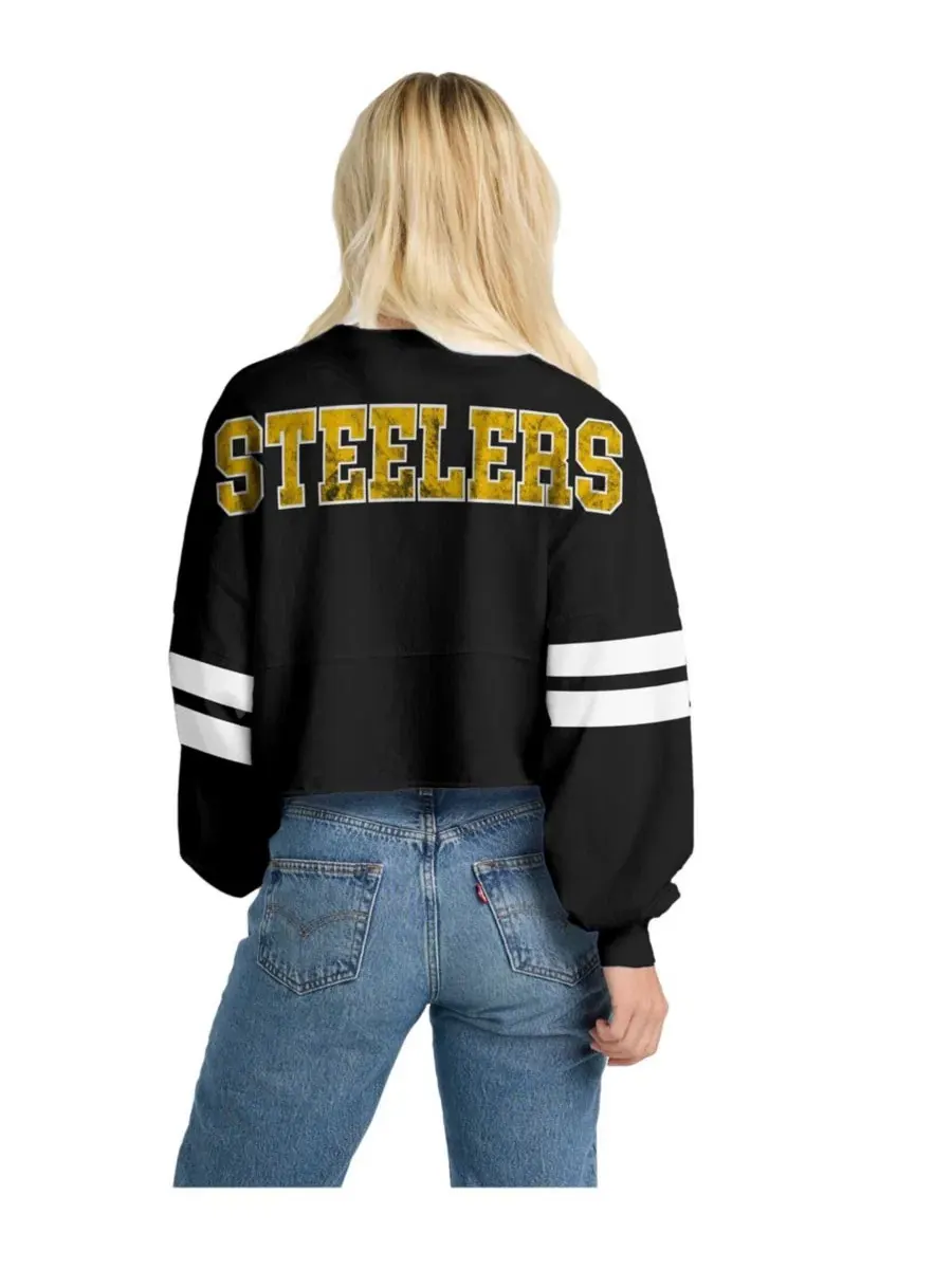 Футболка с длинным рукавом оверсайз с принтом Pittsburgh Steelers Spirit Jersey — изображение 2 из 2, черный