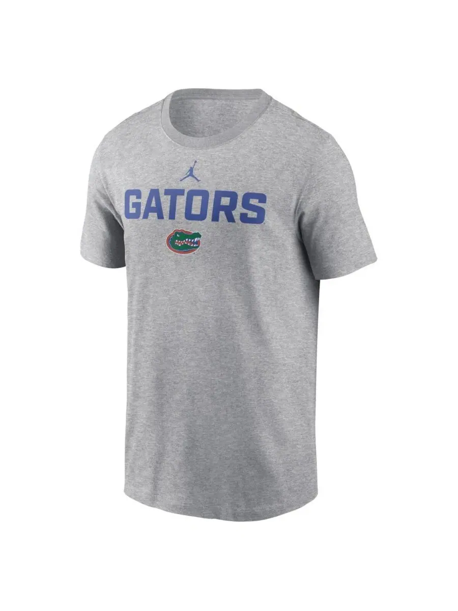 Футболка с коротким рукавом и принтом Florida Gators Campus 2-Hit Jordan — изображение 2 из 3, серый