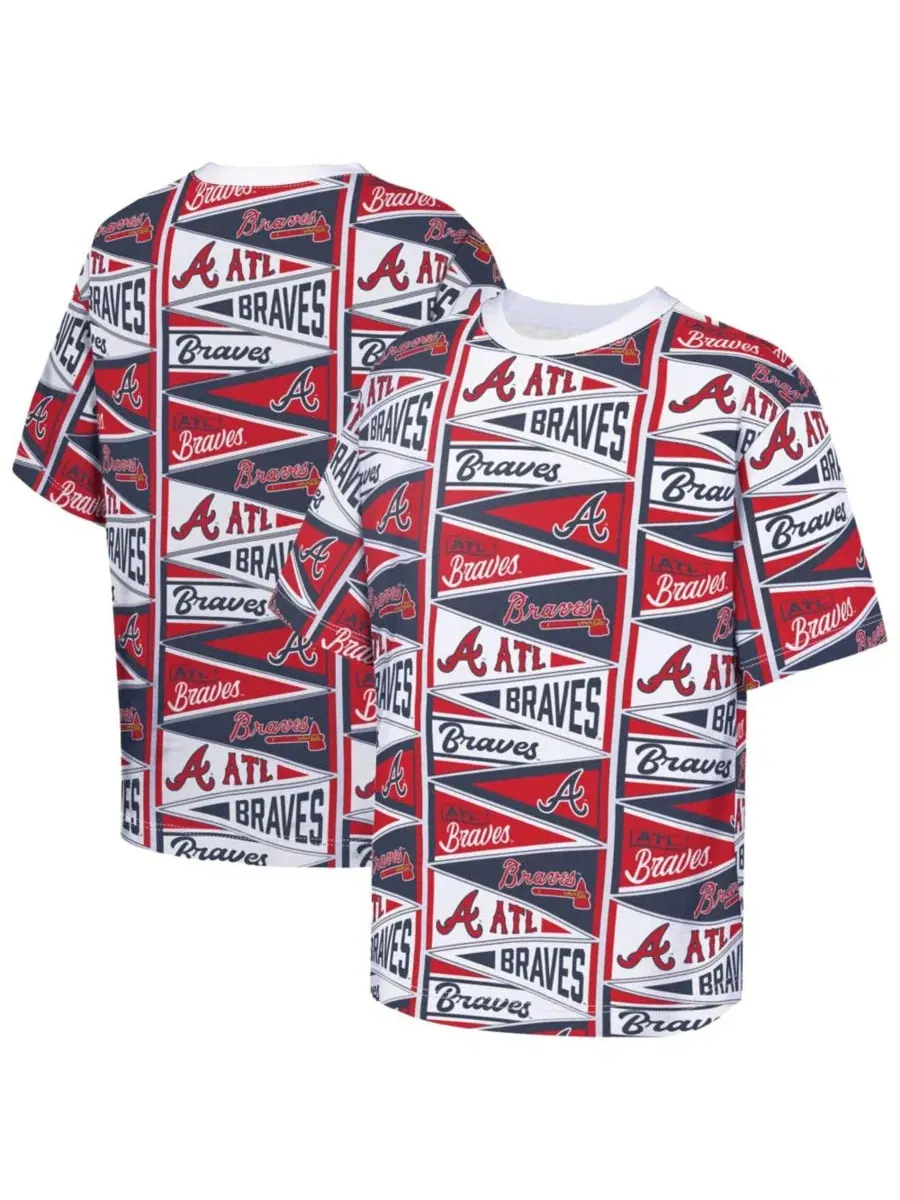 Футболка с принтом Atlanta Braves All-Over Pennant Outerstuff