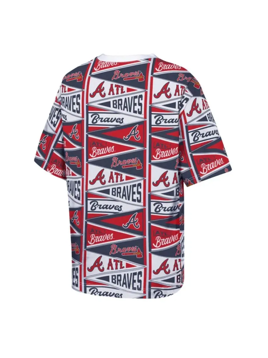 Футболка с принтом Atlanta Braves All-Over Pennant Outerstuff — изображение 2 из 3, красный