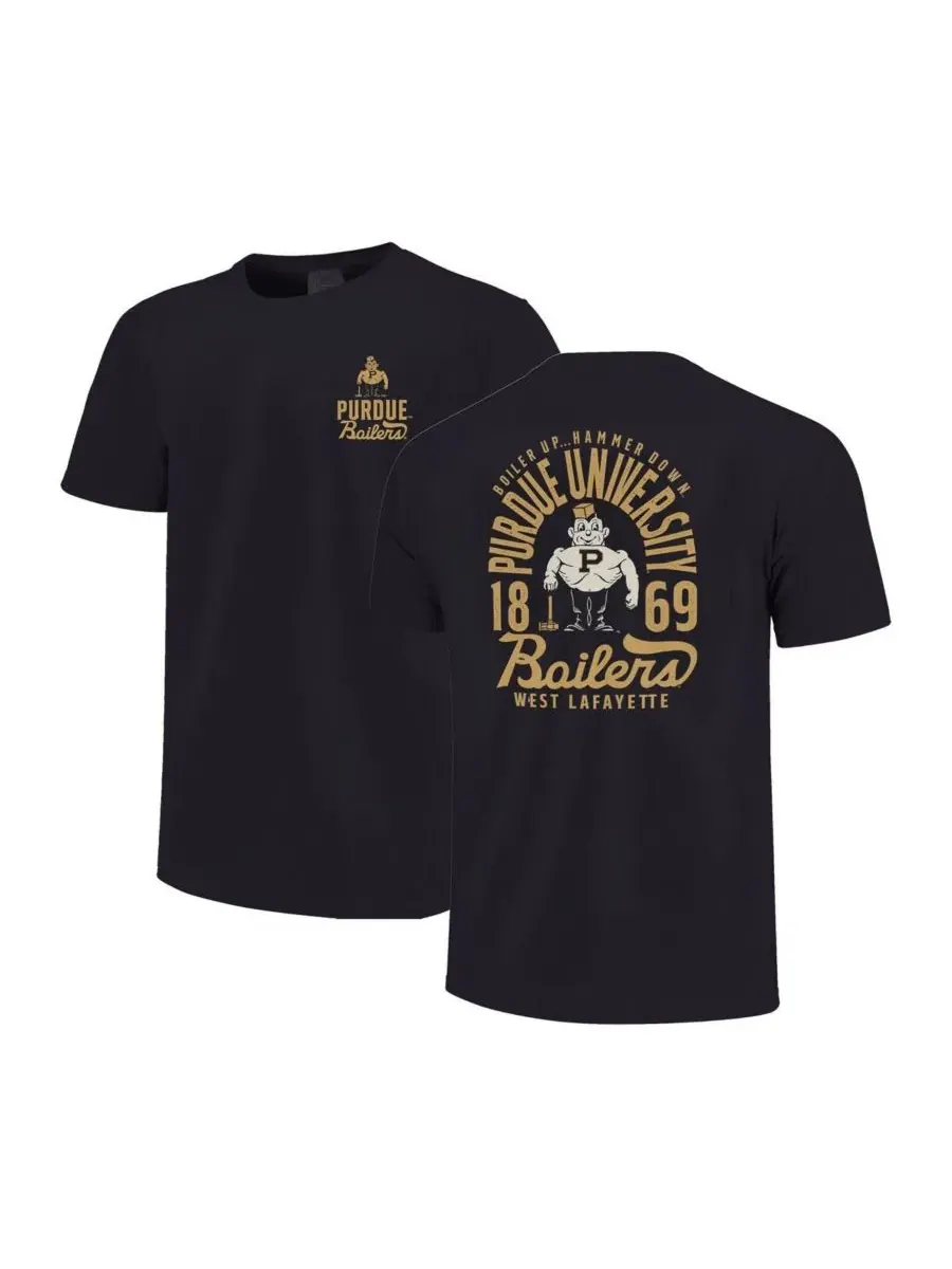 Футболка с длинным рукавом Purdue Boilermakers Comfort Colors Mascot Overlay Image One