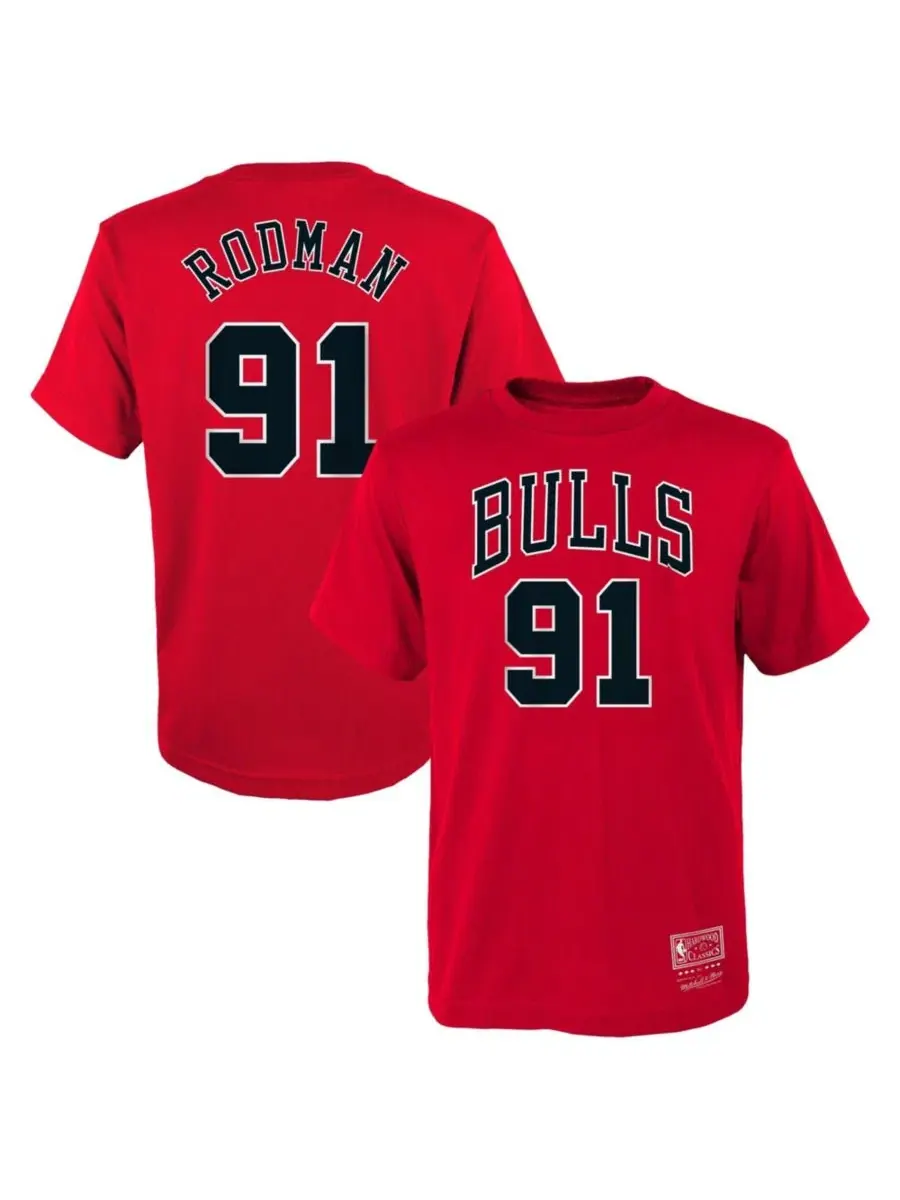 Футболка с коротким рукавом Dennis Rodman Hardwood Classics Name Number Mitchell & Ness