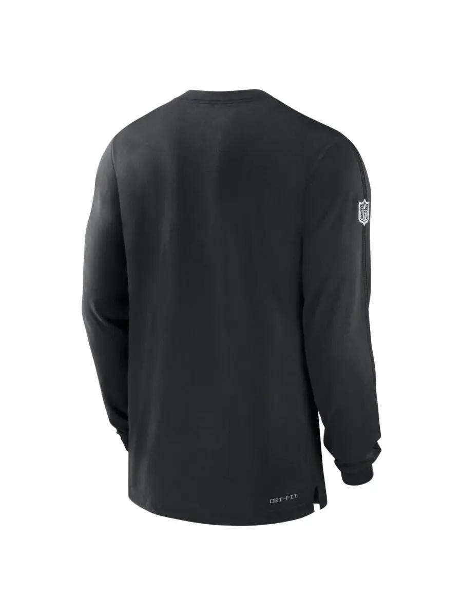 Nike Мужская черная футболка с длинным рукавом Las Vegas Raiders Sideline Player Performance — изображение 3 из 3, черный
