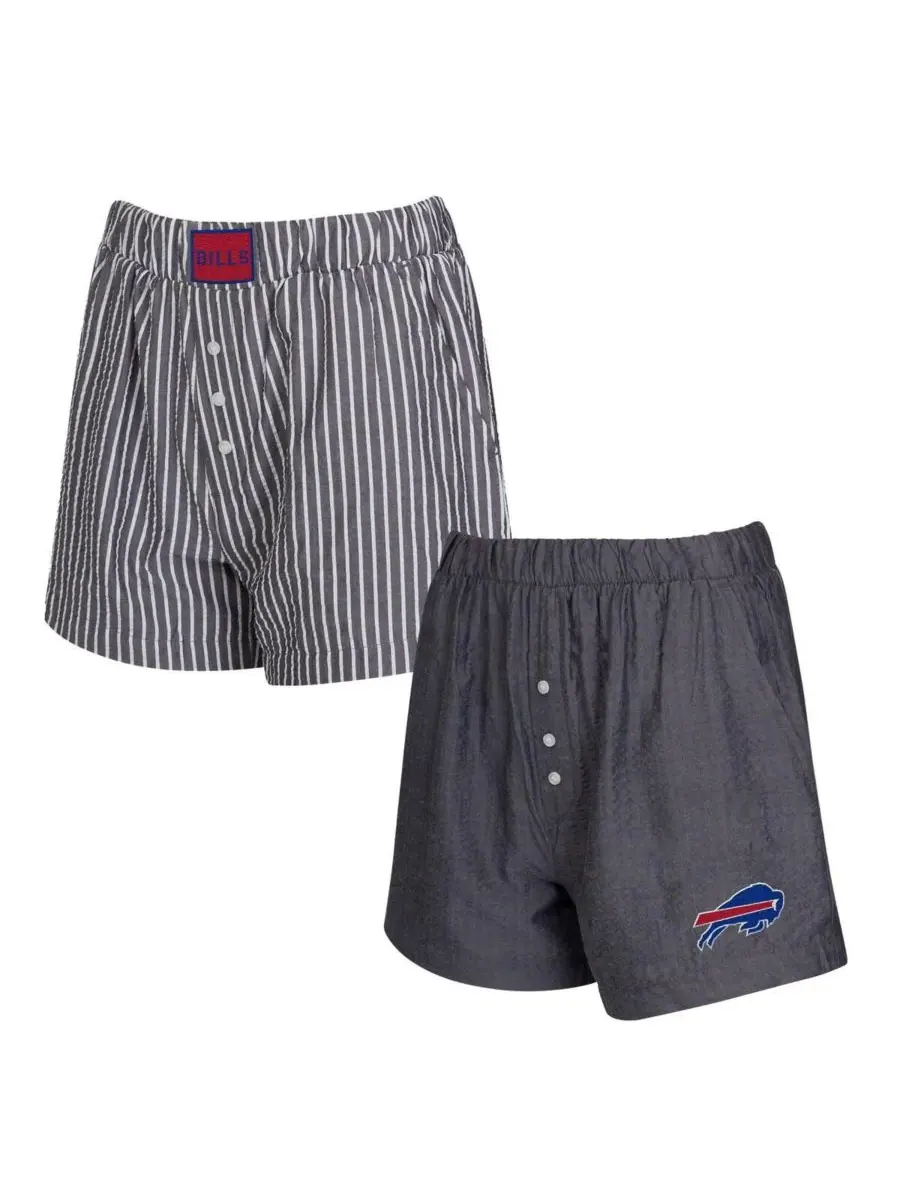 Concepts Sport Комплект из двух женских боксерских шорт черного цвета с полосками и однотонной