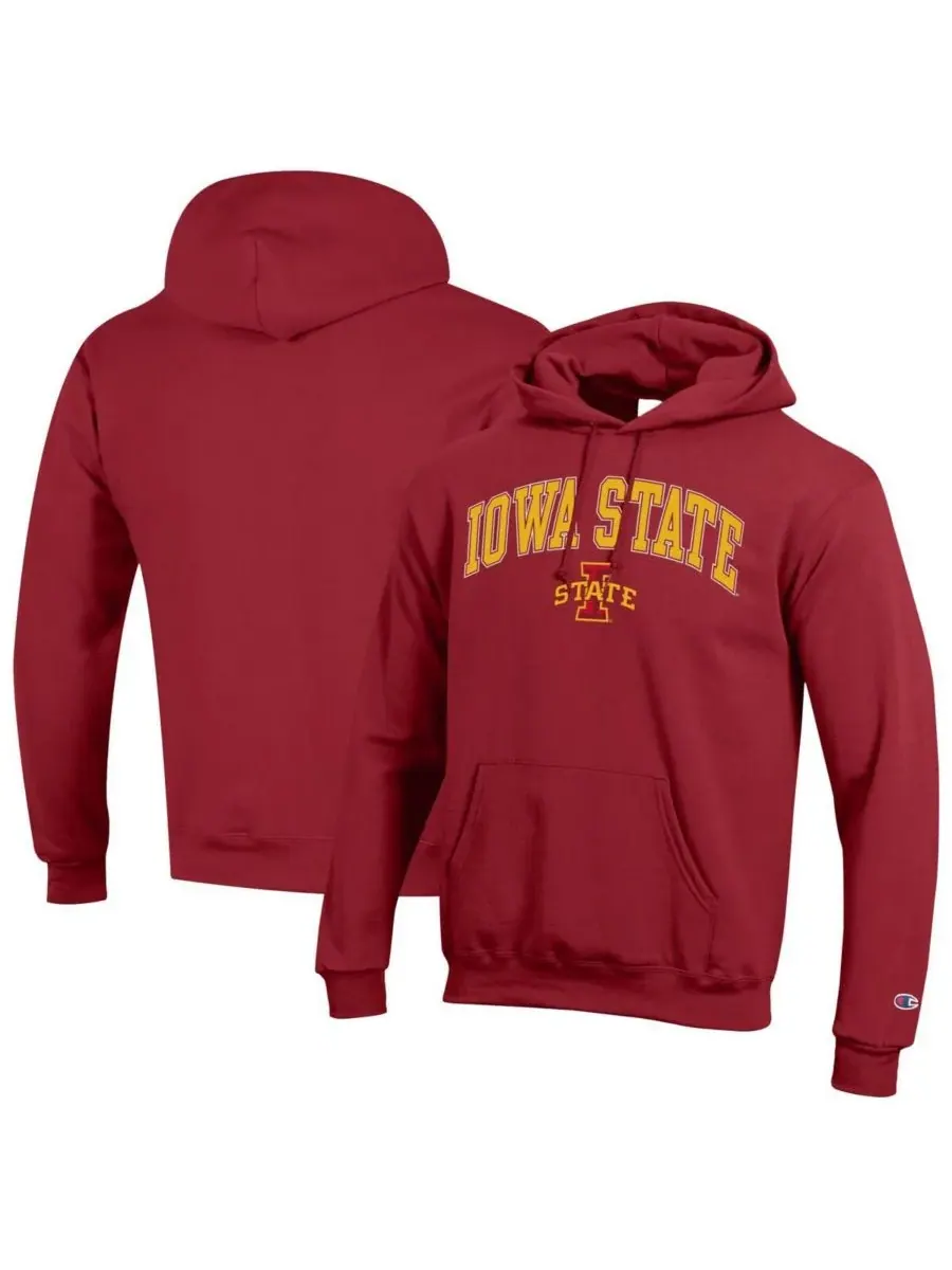 Мужская флисовая толстовка с капюшоном Cardinal Iowa State Cyclones с арочным логотипом Champion