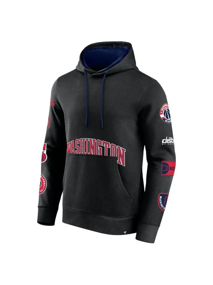 Мужская толстовка с капюшоном Washington Wizards Home Court Fanatics — изображение 2 из 3, черный