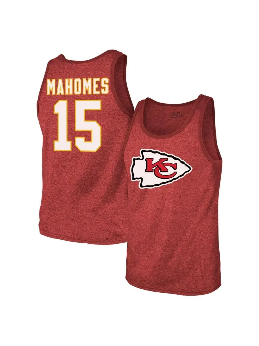 Majestic Мужская майка Threads с именем и номером игрока команды Kansas City Chiefs, красная, с