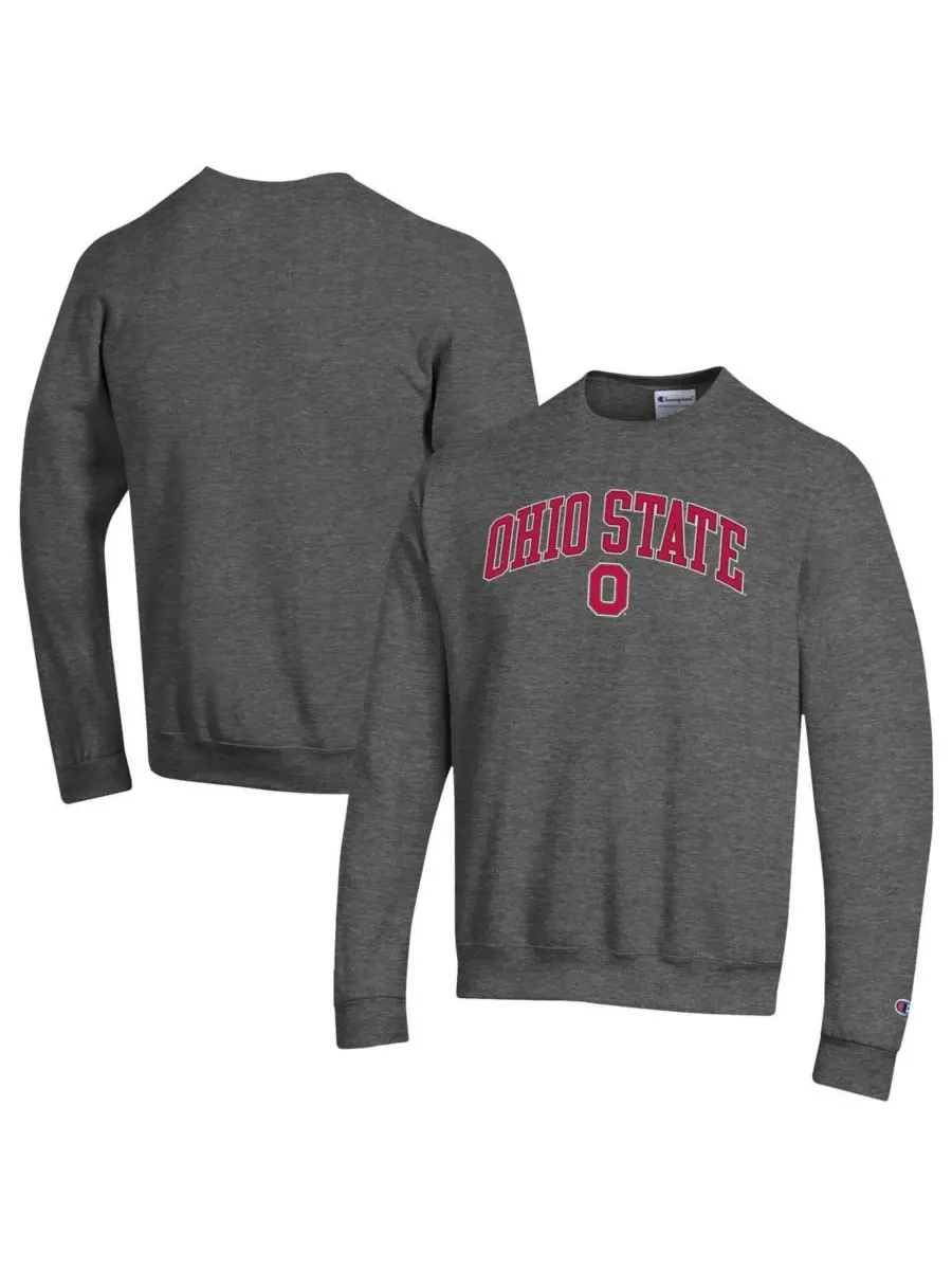 Champion Мужская толстовка с логотипом Ohio State Buckeyes Arch Over Logo цвета меланж и