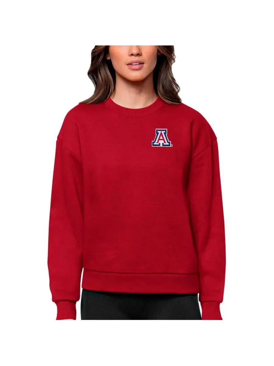 Antigua Женская красная толстовка с круглым вырезом и логотипом Arizona Wildcats