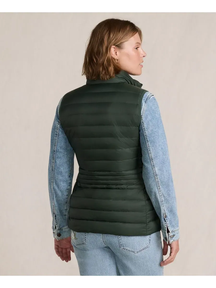 Женский пуховый жилет большого размера Wanderweight Packable Down Vest Lands' End, Woodland Forest — изображение 2 из 4