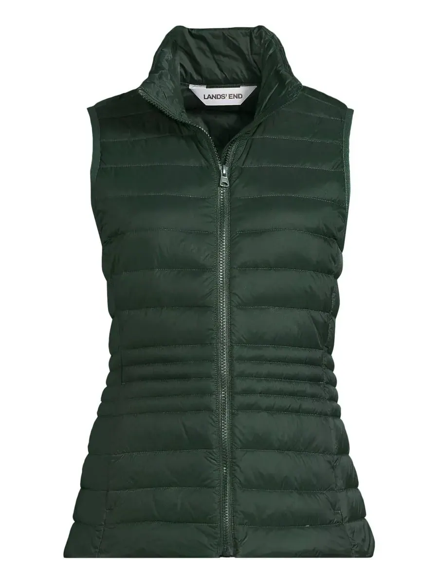 Женский пуховый жилет большого размера Wanderweight Packable Down Vest Lands' End, Woodland Forest — изображение 3 из 4