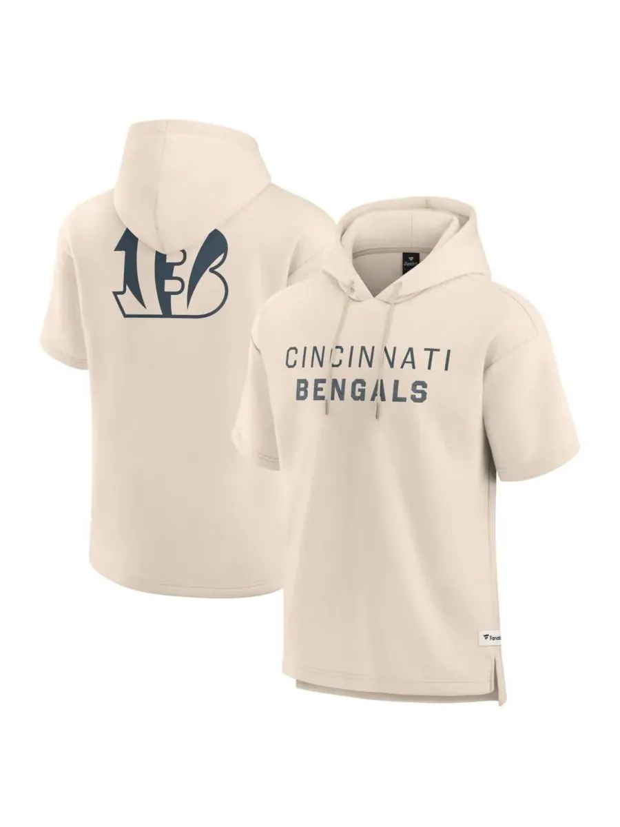 Fanatics Мужская кремовая толстовка с коротким рукавом и надписью Cincinnati Bengals Elements