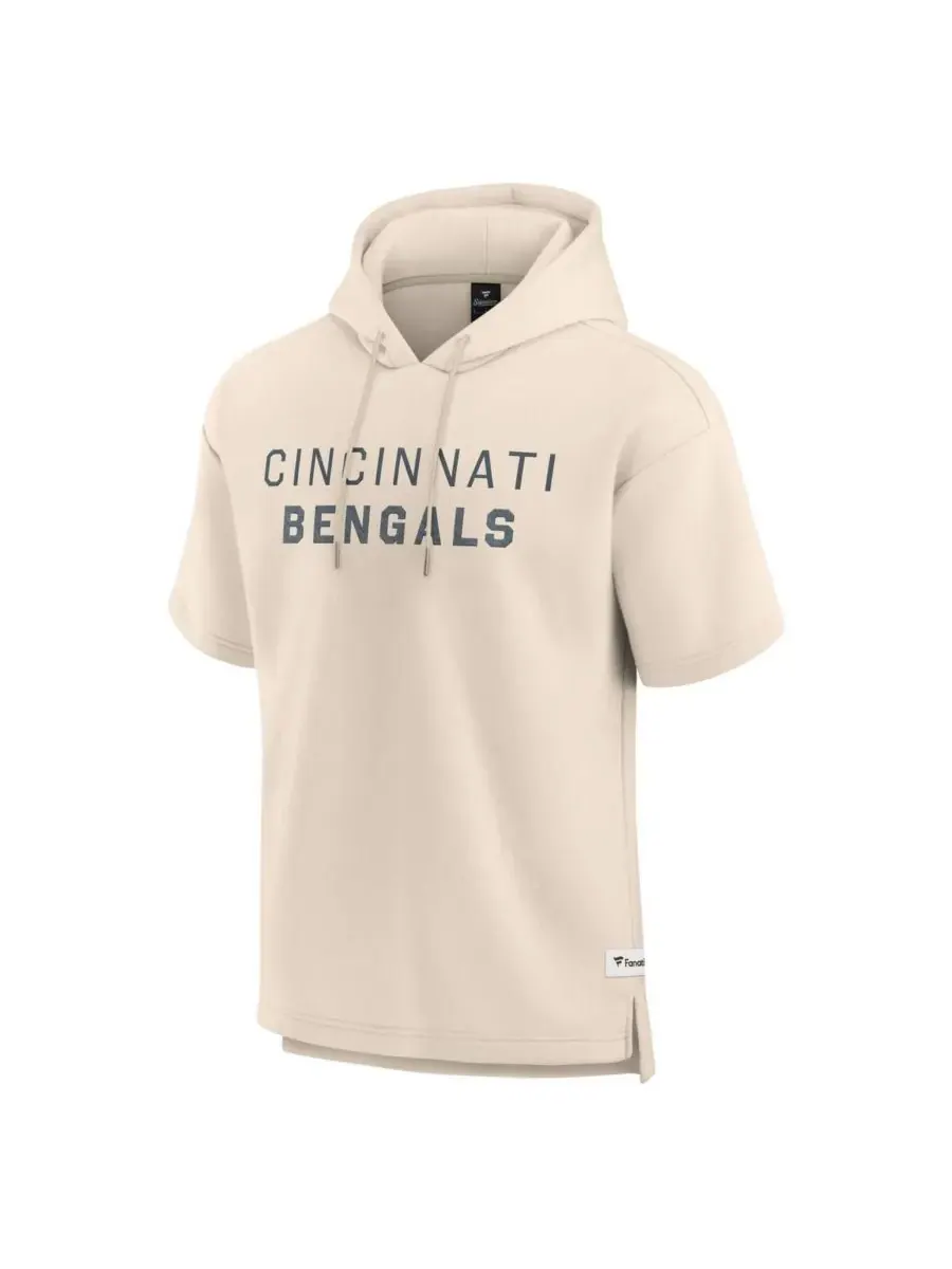 Fanatics Мужская кремовая толстовка с коротким рукавом и надписью Cincinnati Bengals Elements — изображение 2 из 3, бежевый