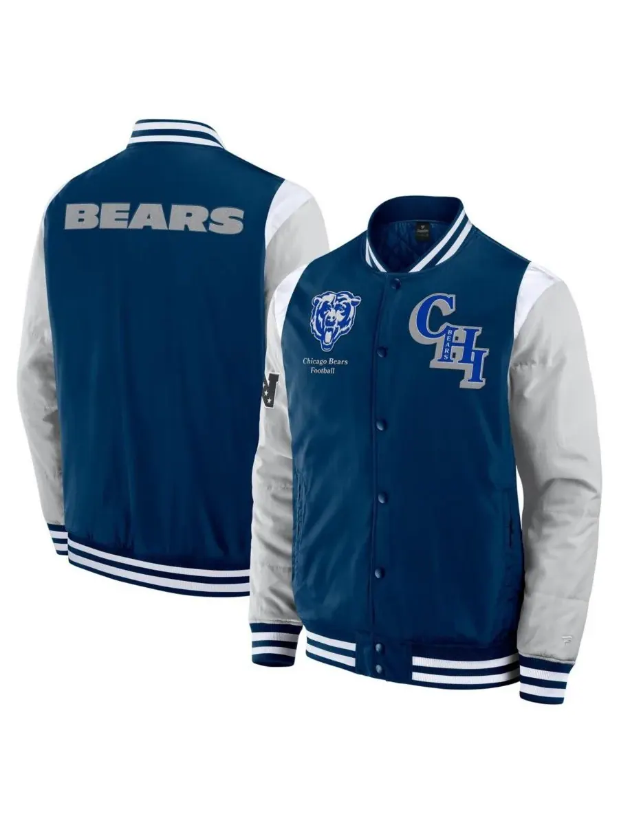Fanatics Мужская и женская темно-синяя куртка Chicago Bears Elements Elite с застежкой на кнопках