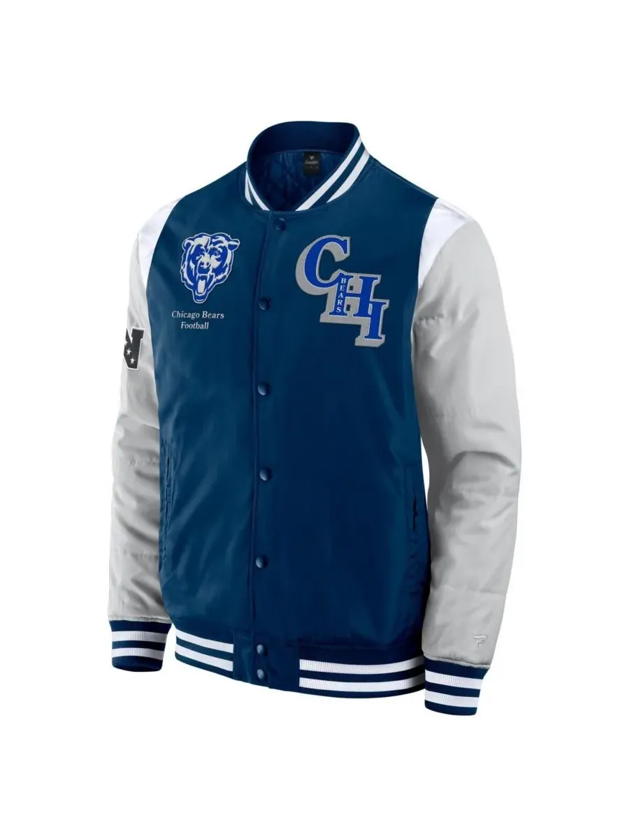 Fanatics Мужская и женская темно-синяя куртка Chicago Bears Elements Elite с застежкой на кнопках — изображение 2 из 3