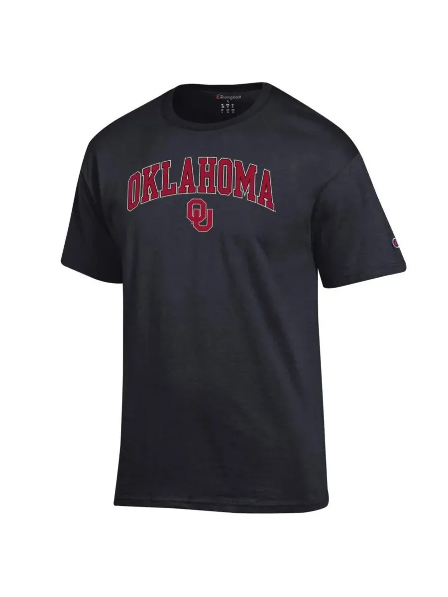 Champion Мужская черная футболка Oklahoma Sooners с логотипом в виде арки — изображение 3 из 3, черный