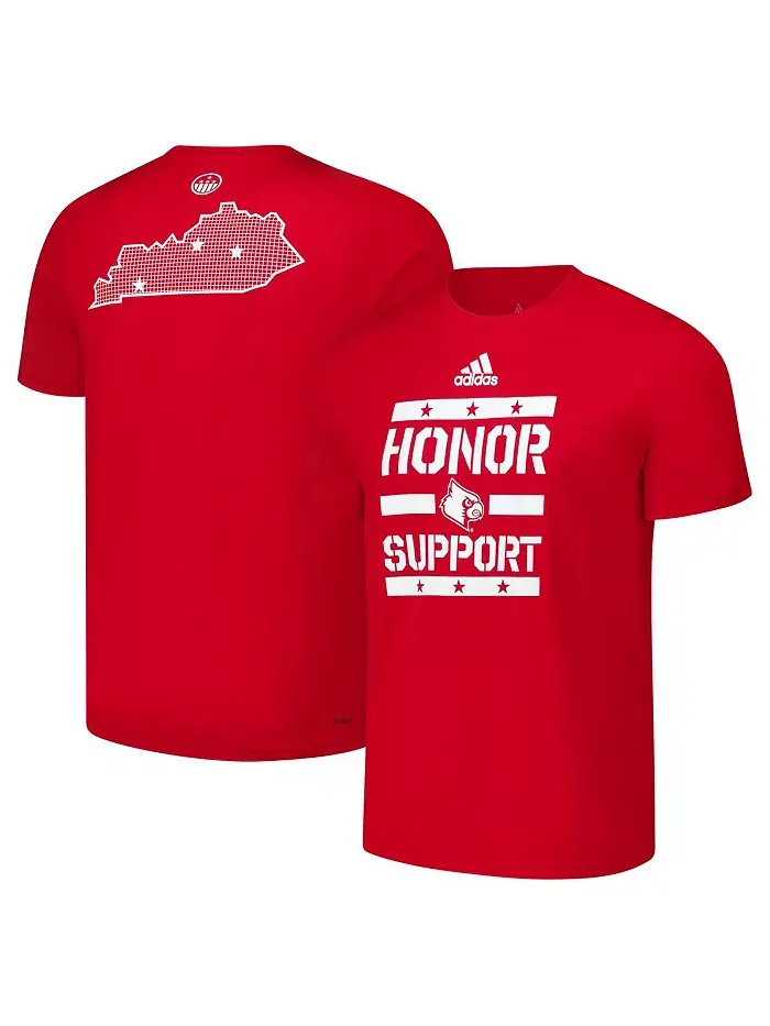 Мужская красная футболка Louisville Cardinals Honor Support Pre-Game adidas