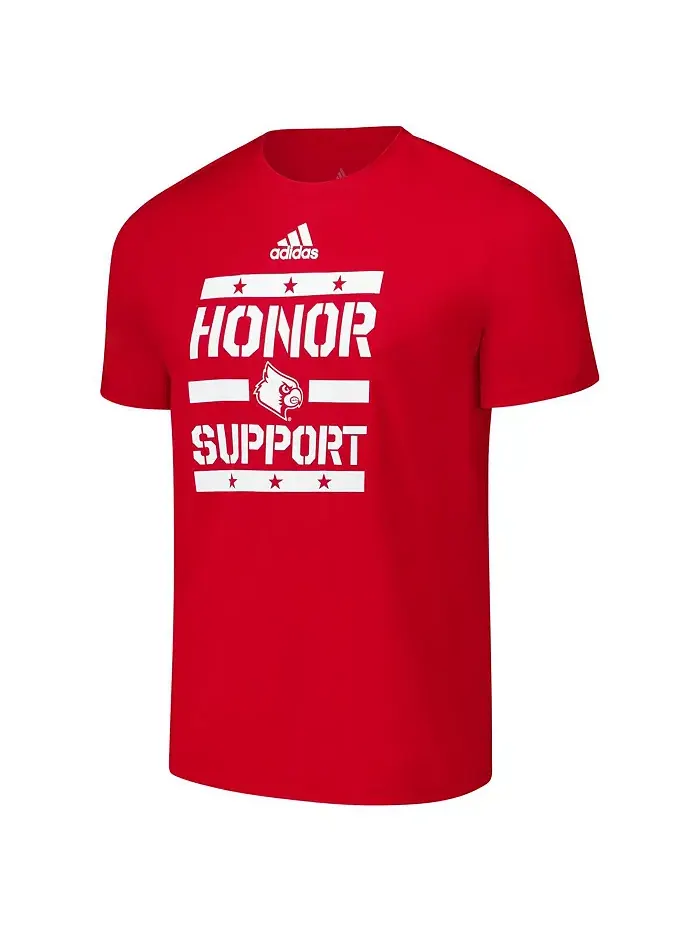 Мужская красная футболка Louisville Cardinals Honor Support Pre-Game adidas — изображение 3 из 3