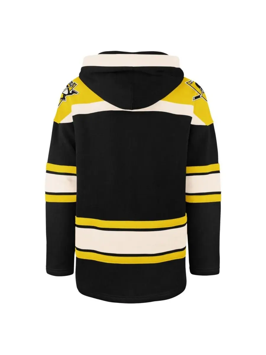 '47 Brand Мужская черная толстовка с капюшоном Pittsburgh Penguins большого размера от Superior — изображение 3 из 3, черный